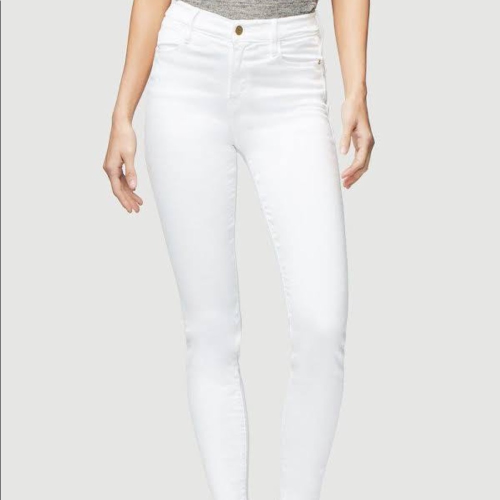Acne studios white high waisted skinny jeans
